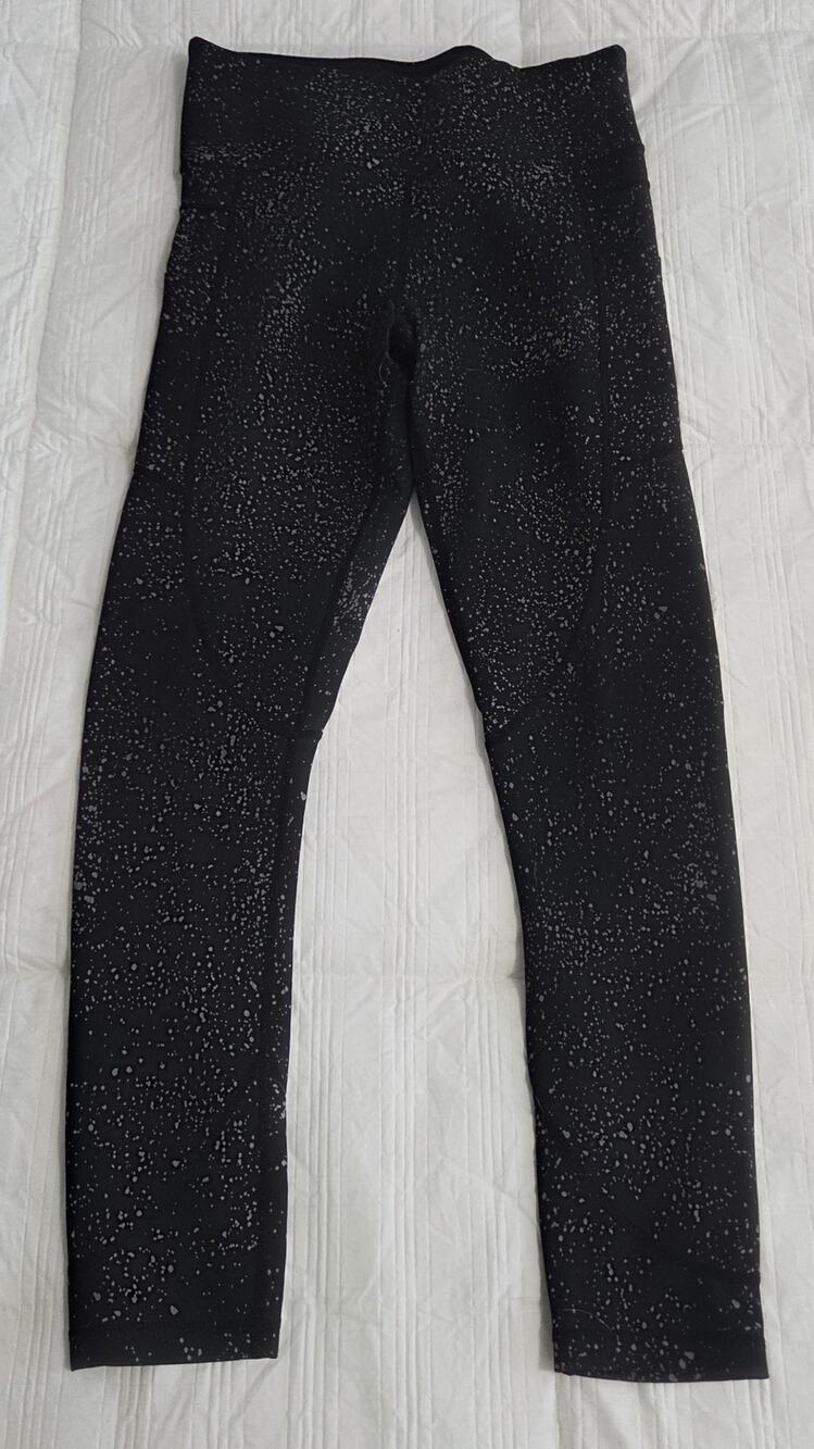 Zyia Active Black Reflective Leggings Pockets Tight Woman's Size 6-8